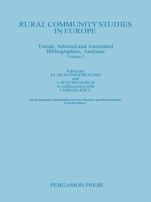 cover image of Rural Community Studies in Europe